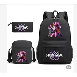 2026 new KPOP Witch Hunting Group New Trendy Backpack Three-Piece Set daypack chest bag