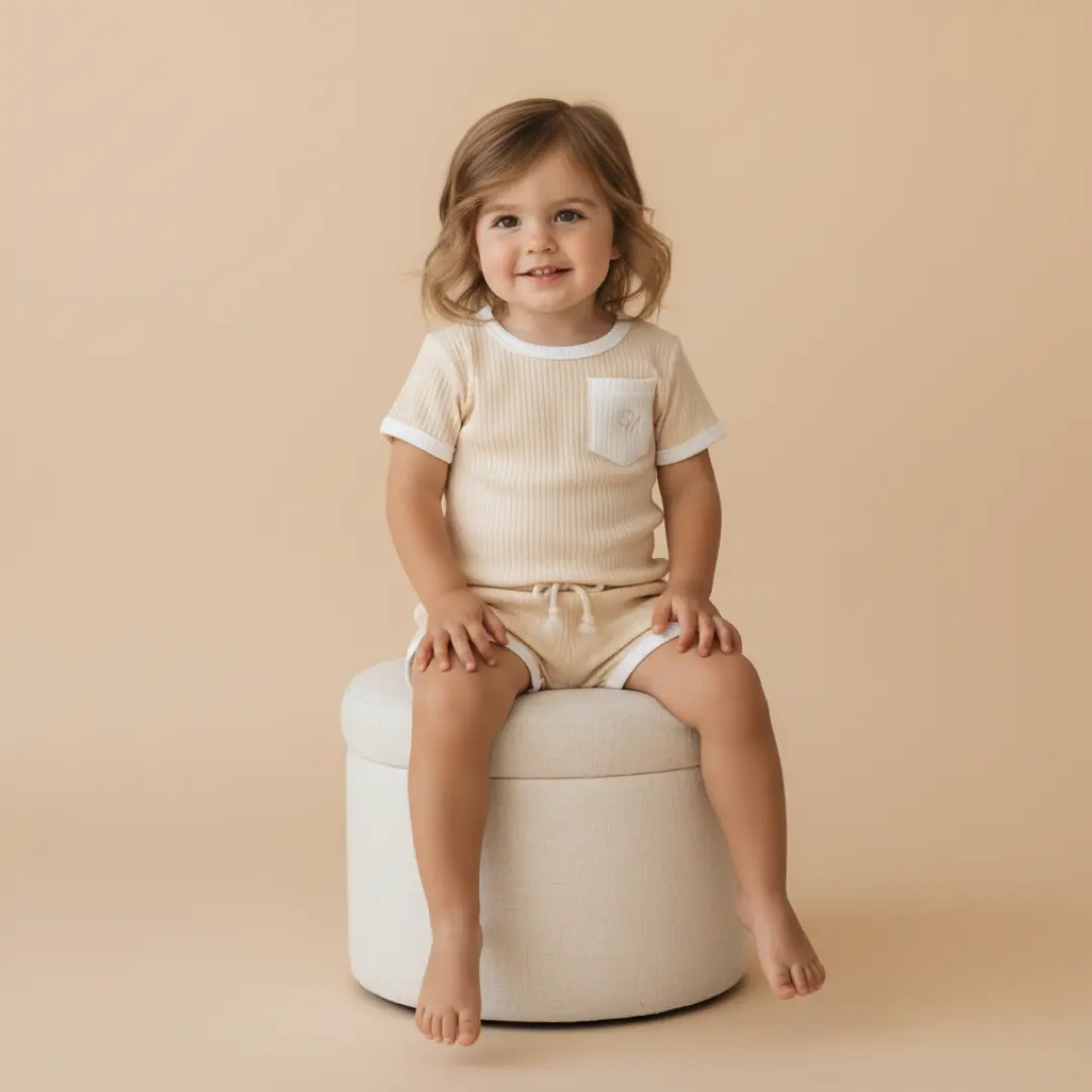 Organic Ribbed Cotton Toddler Short Set
