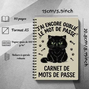 Password Storage Notebook | Spiral-bound, compact size, convenient writing space for tracking accounts and security records, practical gift for adults, the elderly, parents, home office and daily use