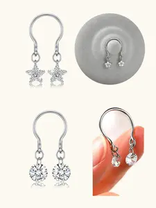 Women's Stainless Steel Floral Design Fake Nipple Ring, Stylish Round Floral Nipple Clip Jewelry for All Seasons, Unisex Body Piercing Accessory