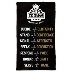 Crown Refs Pocket Towel-Black