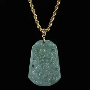 Green Jade Dragon Pendant | Hand-Carved Green Jade Pendant