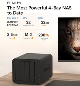 TERRAMASTER F4-424 Pro NAS Storage - 4Bay Core i3-N305 8-Core 8-Thread CPU, 32GB DDR5 RAM, 2.5GbE Port x 2, Network Attached Storage Peak Performance for Business (Diskless)