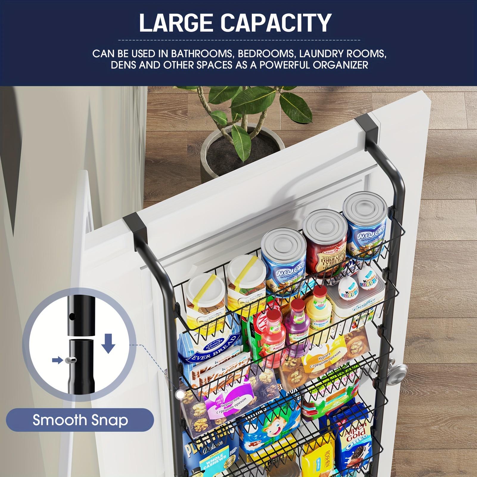 6/8 Shelves - Over The Door Food Pantry Organizer -  Space-Saving Organizer - Ideal For Spice And Food Storage