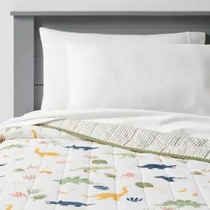 Twin Dinosaur Poly Cotton Reversible Kids' Quilt - Pillowfort