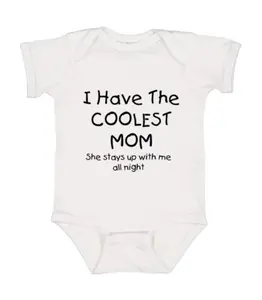 I Have The Coolest Mom Onesie, Pregnancy Announcement Gift, Cotton Baby Clothes, Funny Bodysuit