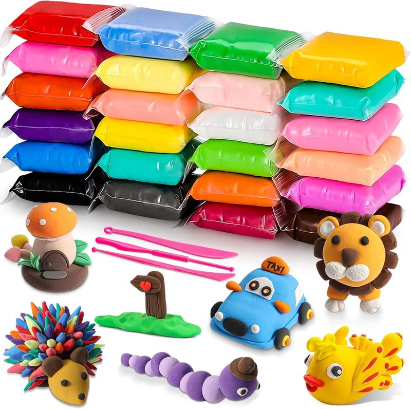 Magic Clay -24  Air Dry Clay Colors, Modeling Clay for Kids with Tools, Toys Gifts for Age 3 4 5 6 7 8+ Years Old Boys Girls Kids