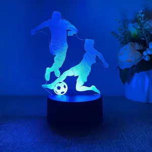 Creative 3D Football Action Night Light, USB Powered, Multiple Lighting Modes, Home Decor Light, Desk Decor Lamp, Bedroom Light, Birthday Gift, Holiday Present