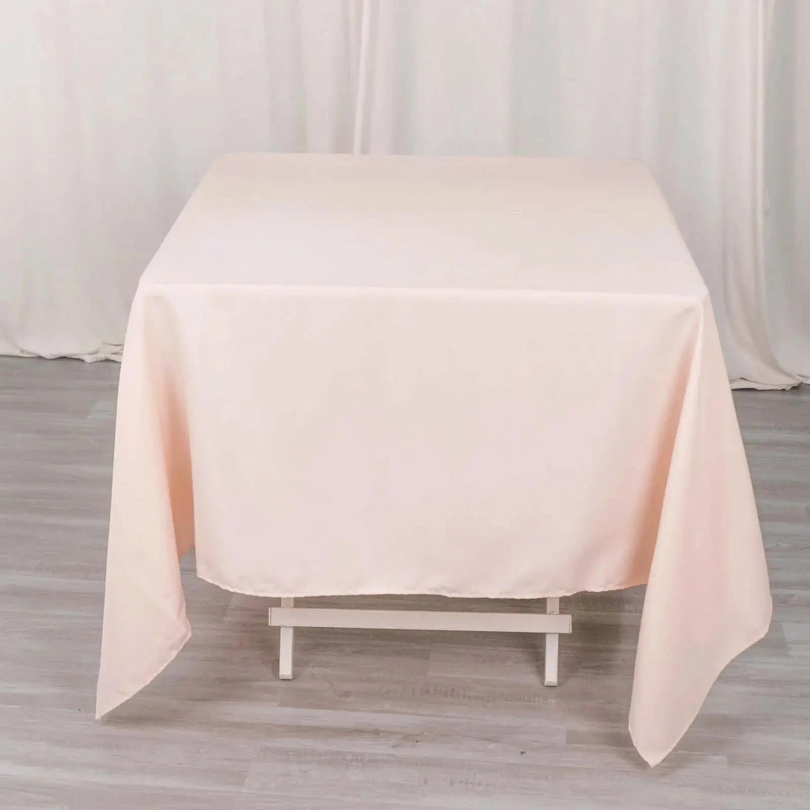Premium Polyester Square Tablecloth, 70"x70" Blush Pink - 220GSM Wrinkle-Resistant Table Cover for Wedding, Event Use, Machine Washable