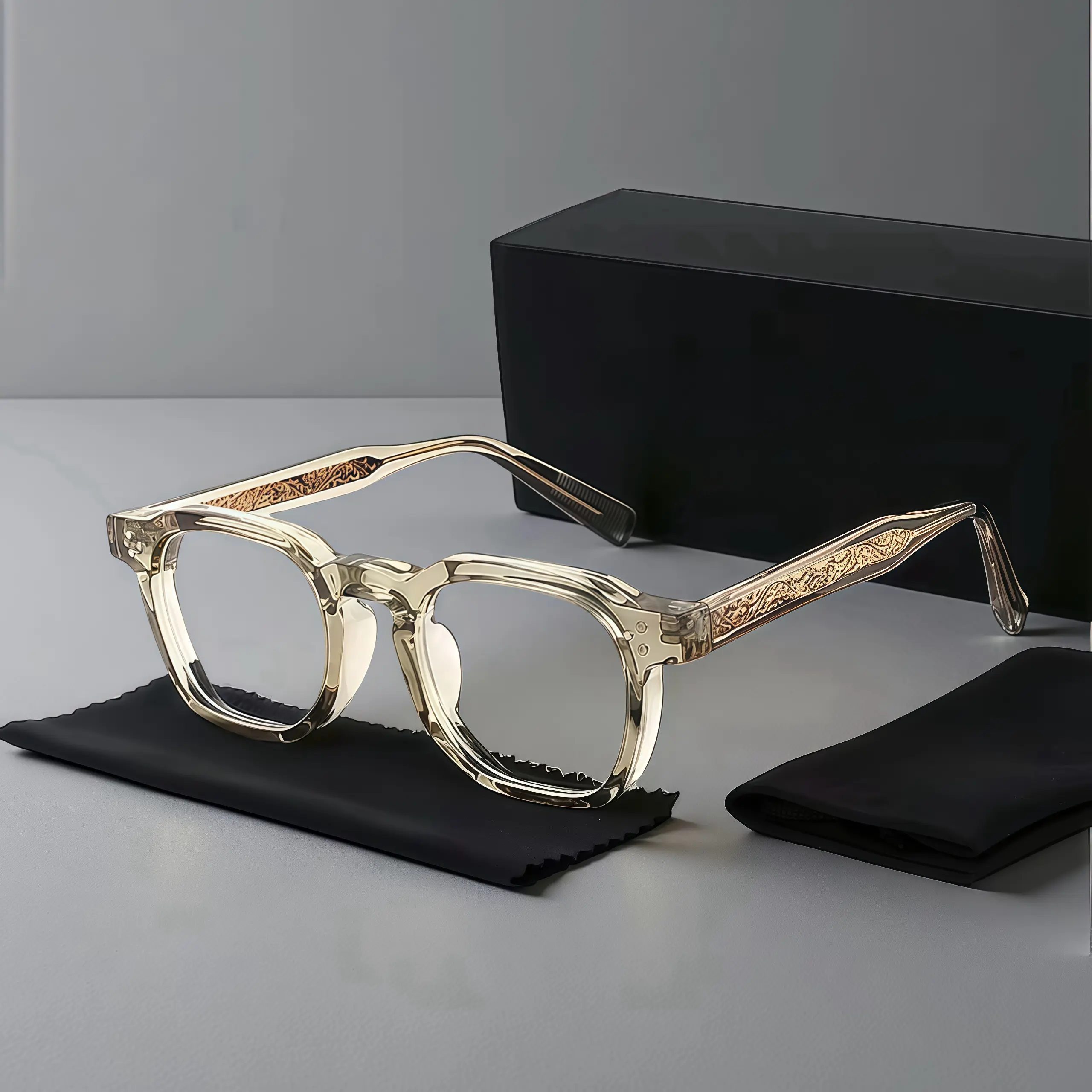 Retro Full-Rim Square Angular Unisex Non-Prescription Bluelight Blocking Stylish Trendy Eyewear - Comfortable Versatile Frames, Adult Fashion Accessories, Ideal for Work & Daily Use
