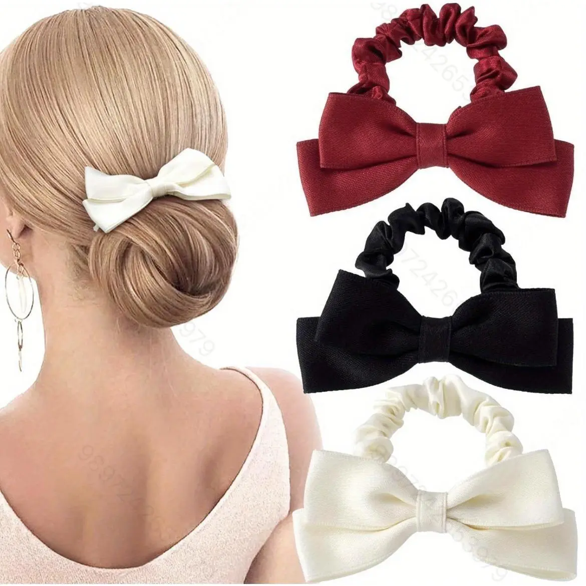 Vintage Bow Knot Scrunchies – Elegant Fabric Hair Ties for Women & Girls | Stylish Ponytail Holder Hair Accessories Assortment