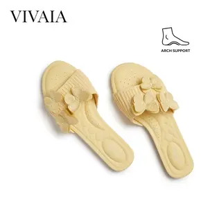 VIVAIA Arch Support Miami Round-Toe Summer Slippers, Wide Feet Friendly Summer Sandals, Cushioned Sandals, Travel sandals, Walking sandals, Suitable for Vacations, parties (Cleo)
