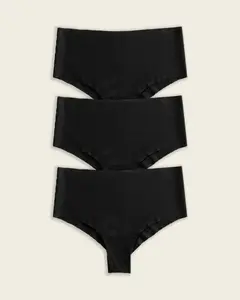 Leonisa 3-Pack Totally Seamless Underwear Mid-Rise Cheeky Microfiber Thong Panty