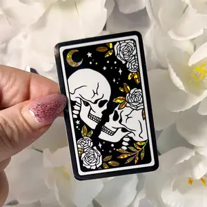 Skeleton Lovers Gold Glitter Sticker