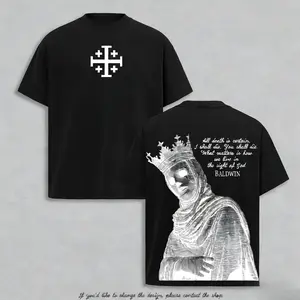 Baldwin IV The Leper King T-Shirt, Tank Top & Hoodie Washed Crusader King of Jerusalem Tee, Jerusalem Cross Medieval Christian Shirt, Vintage  Gothic Faith Streetwear - Jesus Apparel - Christian Outfit-ZB