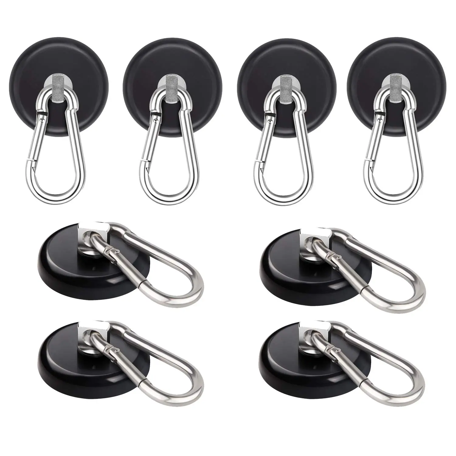 netic Hooks 140LBS Heavy Duty Neodymium net with Swiveling Carabiner net Snap Hook for Indoor/Outdoor Hanging Bag Kitchen Garage net Type Cruise Ship netic Hook (8 Pack Black)