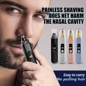 Nose hair trimmer, portable electric nose hair trimmer, unisex, stainless steel cutting head, no pulling of hair and no pain, stylish and simple, USB charging, suitable for nose hair, eyebrow and ear hair trimming, USB Rechargeable Trimmer