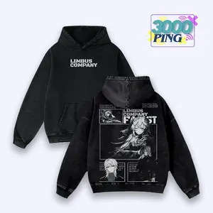 Limbus Company Faust Manga Panel Vintage Bootleg Inspired Wash Tee, Retro Anime RPG Graphic Unisex T-Shirt, Project Moon Throwback Heavyweight Sweatshirt, Y2K Monochrome Nostalgia Oversized Streetwear Hoodie And Tank Top