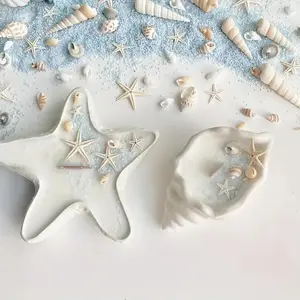 Set of 2 Concrete Starfish Candle Dish