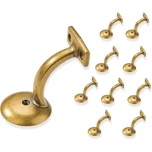 10 Pack Antique Brass Heavy Duty Stair Handrail Brackets Support for Stairways