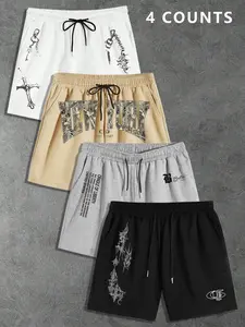 Men's Shorts with Drawstring Pockets, Elastic Waist Comfort Fit, Fashionable Casual Summer Wear, Ideal for Daily Leisure Activities