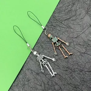 Punk Style Skull Pendant Phone Chain Charm, Universal Smartphone Keychain USB Holder, Creative Gift Idea for Friends