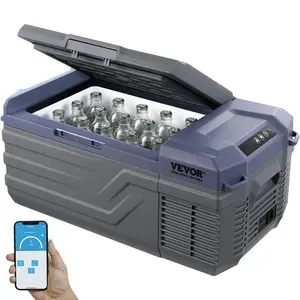 VEVOR Car Refrigerator,  12 Volt Car Refrigerator Fridge, 15 L Single Zone Portable Freezer, -4℉-68℉ Adjustable Range, 12/24V DC and 100-240V AC Compressor Cooler for Outdoor, Camping, RV