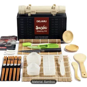 Sushi Making Kit 22-in-1 Bamboo Japanese Roller Set with Knife, Molds & Accessories | Perfect Gift for Home Chefs and Sushi Lovers