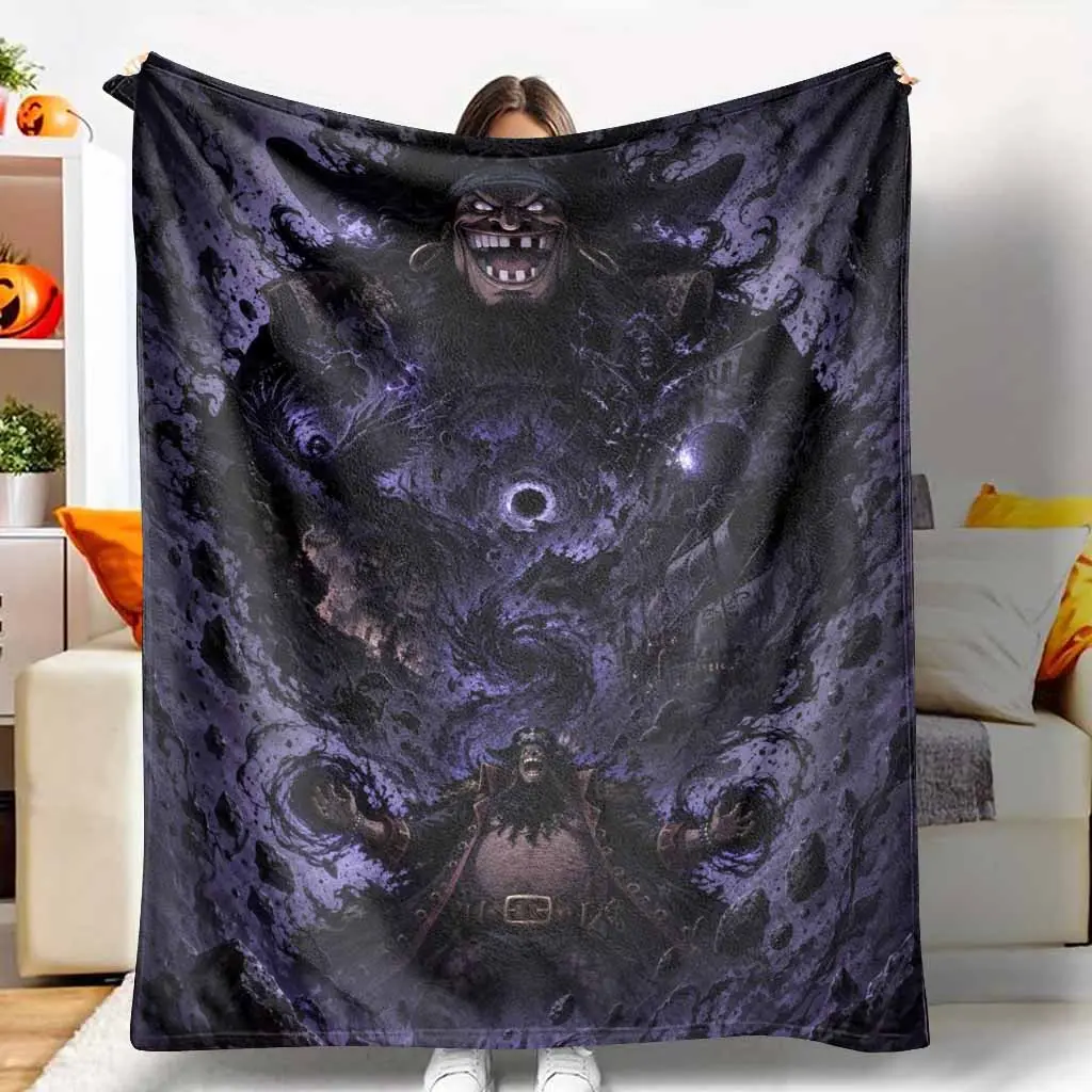 Dark Fantasy Pirate King Gothic Theme Flannel Fabric Throw Blanket, Fading Resistance, Black Hole Artistic Print, Soft Lightweight Plush, for Living Room Decor, Home & Travel Use, Birthday Holiday Gift