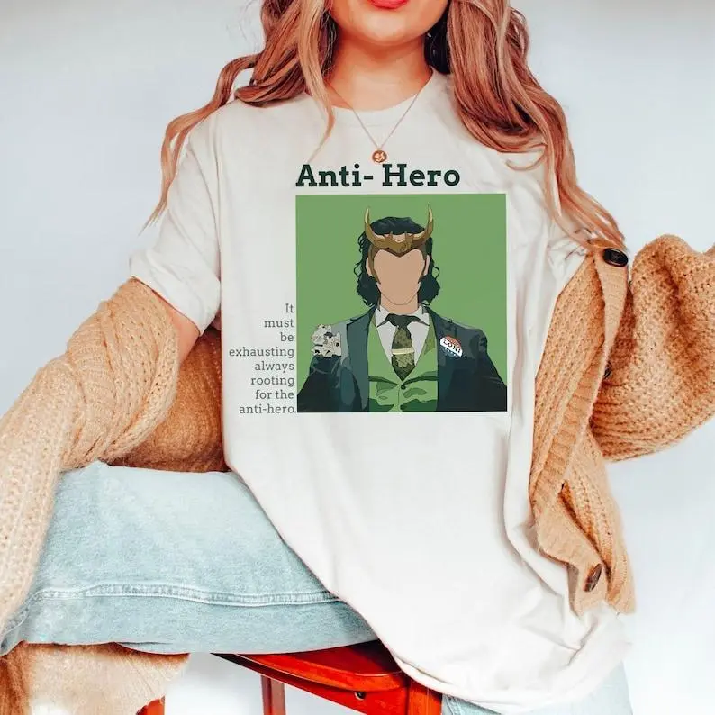 Get the Anti-Hero Loki Laufeyson Shirt for a subtle nod to Loki's complex character., T-Shirt, Sweatshirt, Hoodie, Comfort Colors