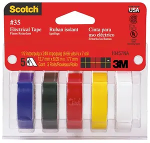 3M 10457 .5 x 240 in. Electrical Tape- 5 Pack