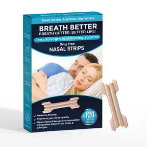 Breath Better 120 Small Tan Nasal Strips, Extra Strength Anti Snoring Solution