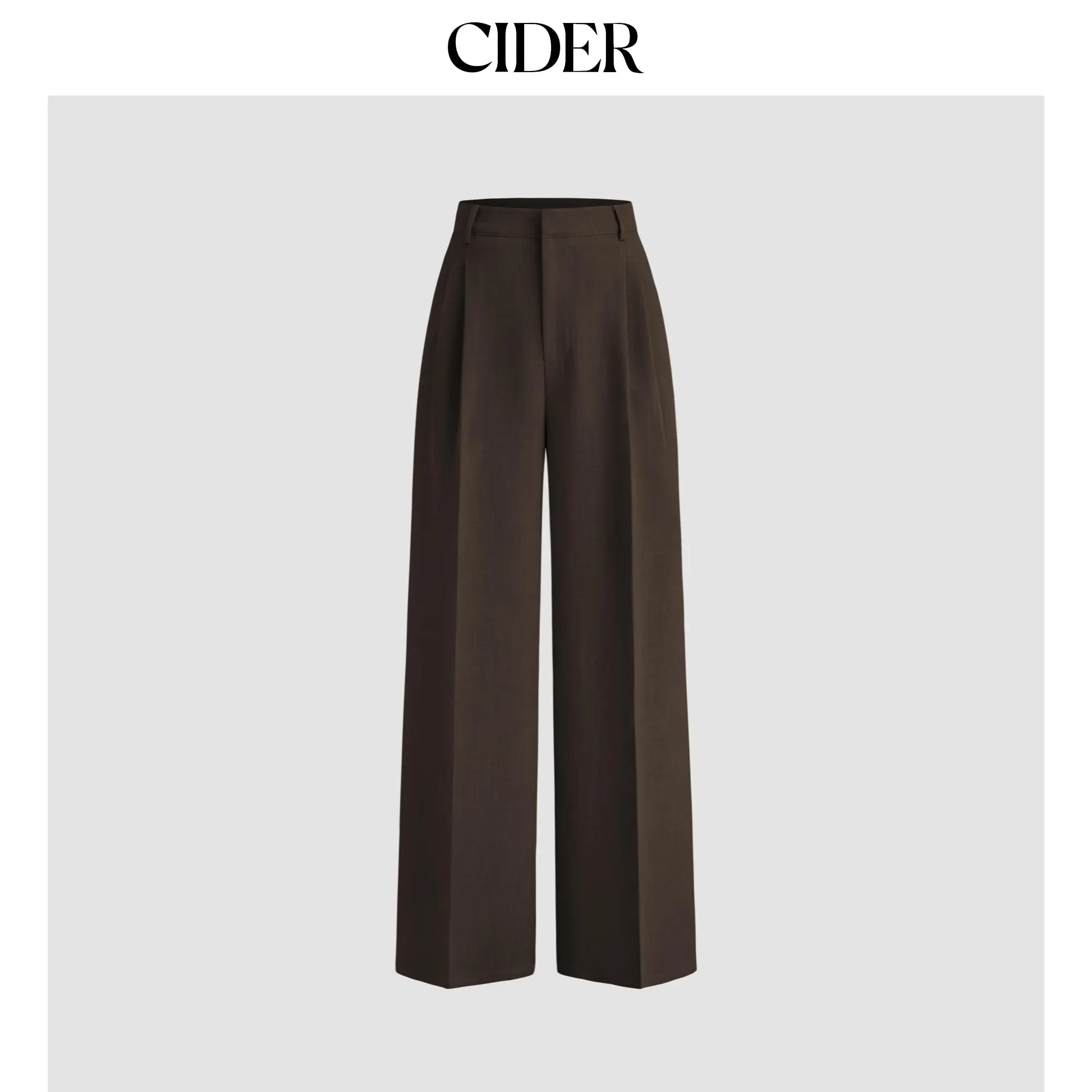 Cider Mid Rise Pleated Wide Leg Trousers
