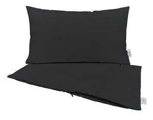 RSH Decor Sunbrella Outdoor Lumbar Pillow Covers - Set of 2, 20" x 12", Made with Performance Fabric - Canvas Black