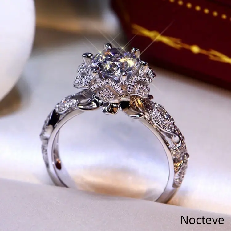 Women’s Floral Halo Princess Cut Simulated CZ Alloy Engagement Ring, Delicate Flower Pavé Bridal Jewelry Wedding Ceremony & Feminine Proposal Lady Gift Wear