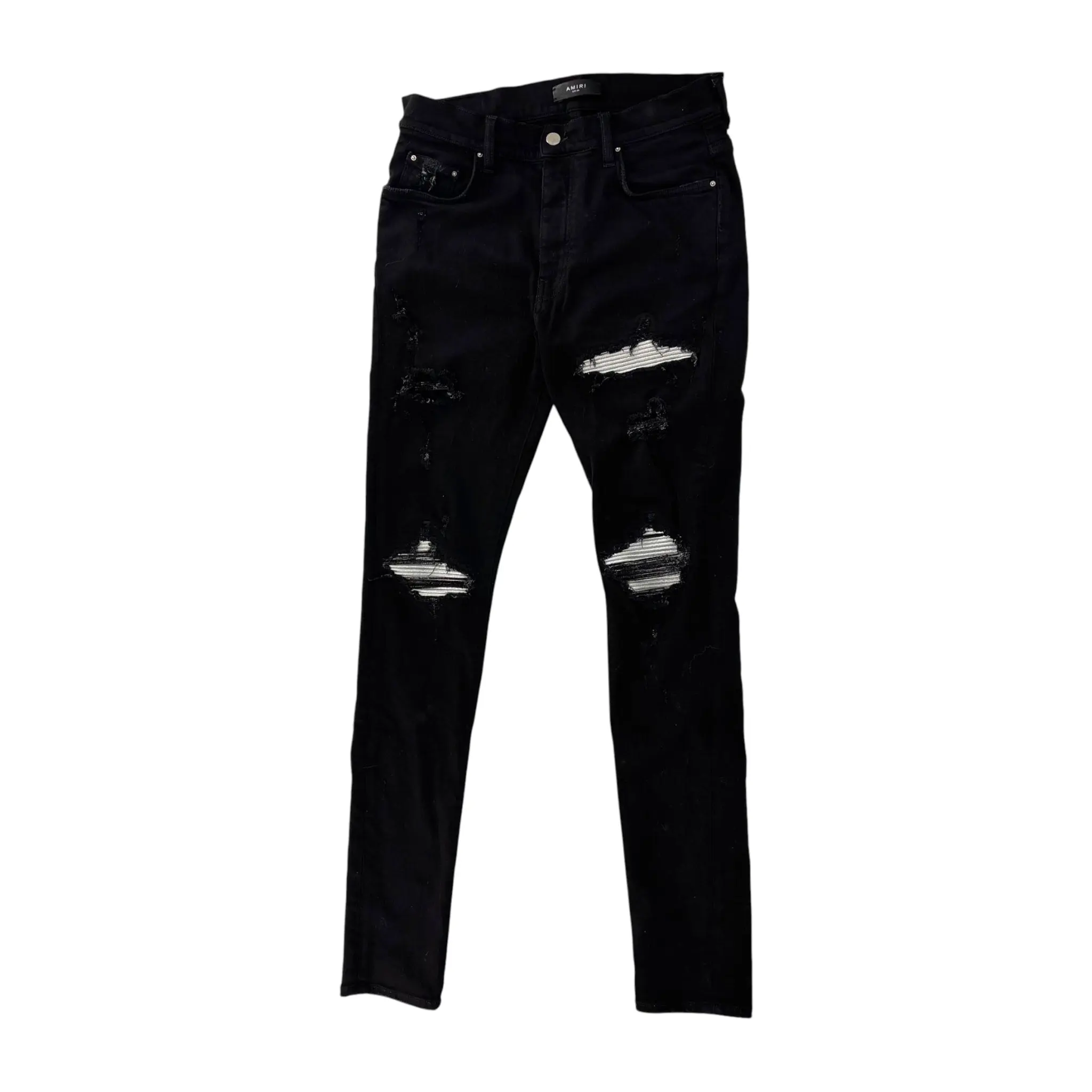 Amiri MX1 Black Silver Ribbed
