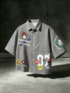 Men's Short Sleeve Shirt, Fashion Casual Top, Gingham Pattern, Fitted Style, All Seasons, Comfortable Daily Wear, Print