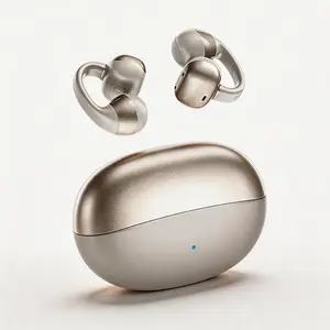 Open-Ear Clip-On Earbuds, True Wireless Bluetooth 5.4, HiFi Anti-Leakage Earphones, Ultra-Light Comfort Earbuds, Noise Reduction Headphones, Ideal for Sports, Travel & Daily Use