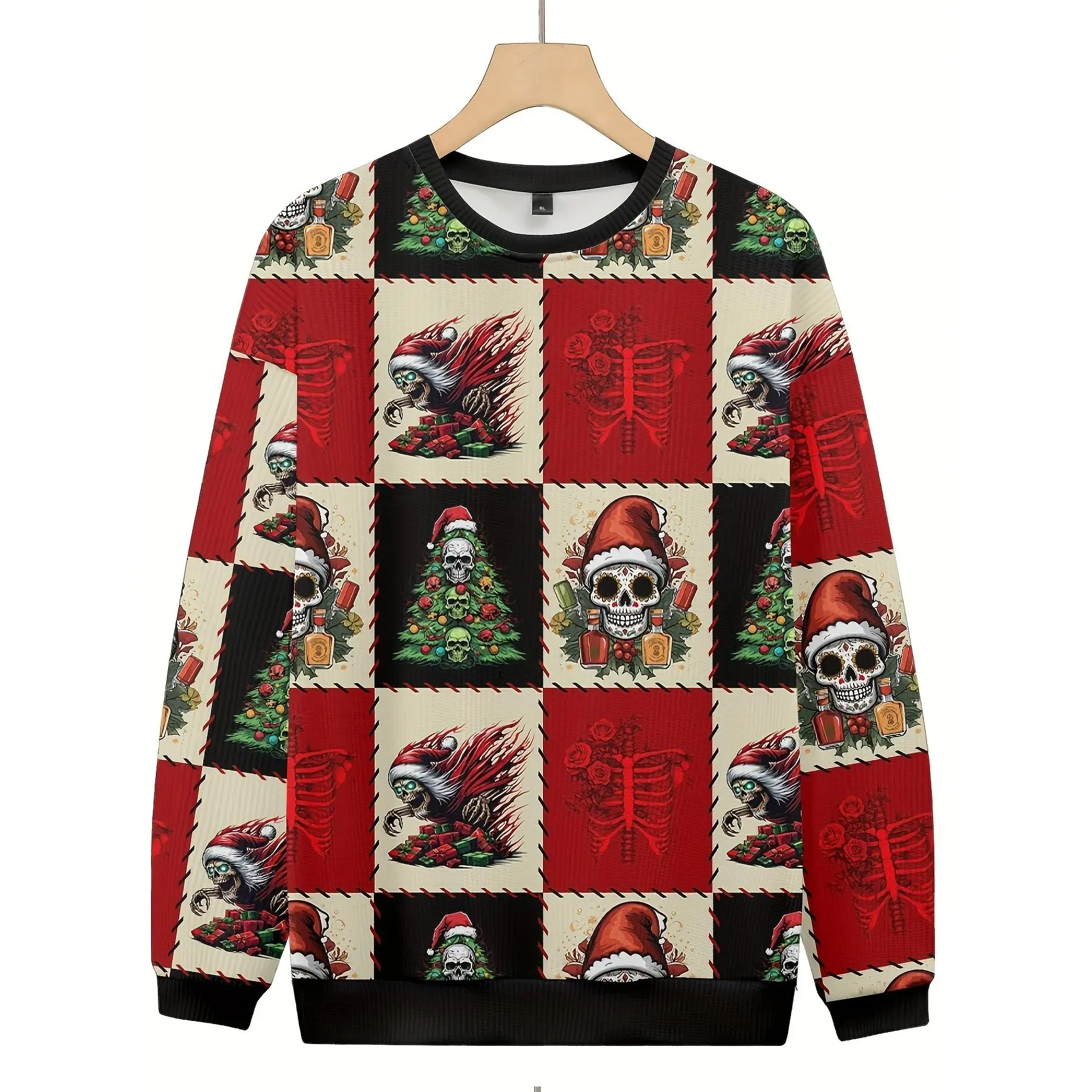 Men'S Spring/Autumn Winter Creative Print Sweaters, Christmas Skull Print Sweaters, Fall/Winter Casual Crewneck Pullovers, Fashionable Casual Pullovers, Autumn And Winter Warm Essentials, Trendy Fashion Sweaters, Men'S Casual Sweaters