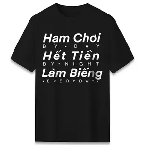 Ham Chơi Hết Tiền Làm Biếng Graphic Tee, Vietnamese Humor Design, Relatable Casual Vibe Top