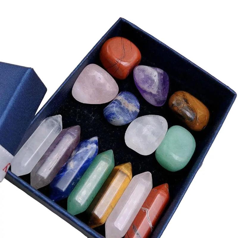 Chakra Crystal Healing Energy 14pcs - Natural Stone Gift Set with Various Colors