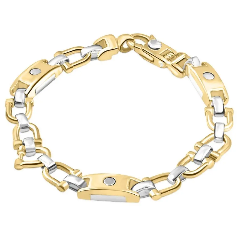 Men's Figaro 14k Gold (33gram) or Platinum (53gram) 7.5mm Link Bracelet 8.25"