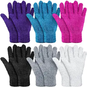 6 Pairs Microfiber Dusting Gloves, Dusting Cleaning Gloves Microfiber Gloves for  House Blinds  Dust Mitt (Bright Color,Medium)