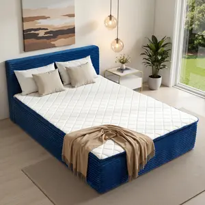 CAODOC Boneless Bed with Foam & Spring Support, No Frame Bed & Mattress Combo, No Assembly Required, Modern Floor Bed for Bedroom, Guest Room & RV