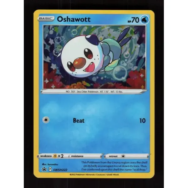 POKEMON TCG AUTHENITC RAW SINGLES: Oshawott (Cosmo Holo) Sword & Shield Promo Promo SWSH222 NEAR MINT English