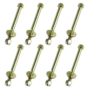 1/4" x 2-1/2" Hex  Bolt by Color Galvanization with Nylon Lock nut and Large Size Washer Assortment Kit,Alloy Steel,Grade 5.(8pcs Pack)