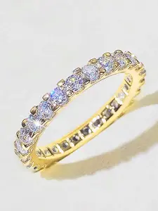 Sparkling Gypsophila Zircon Ring, Artificial Zircon Rings, Fashion Jewelry for Party, Daily Clothing Decor, Trendy All-match & Exquisite Jewelry for Birthday Gift