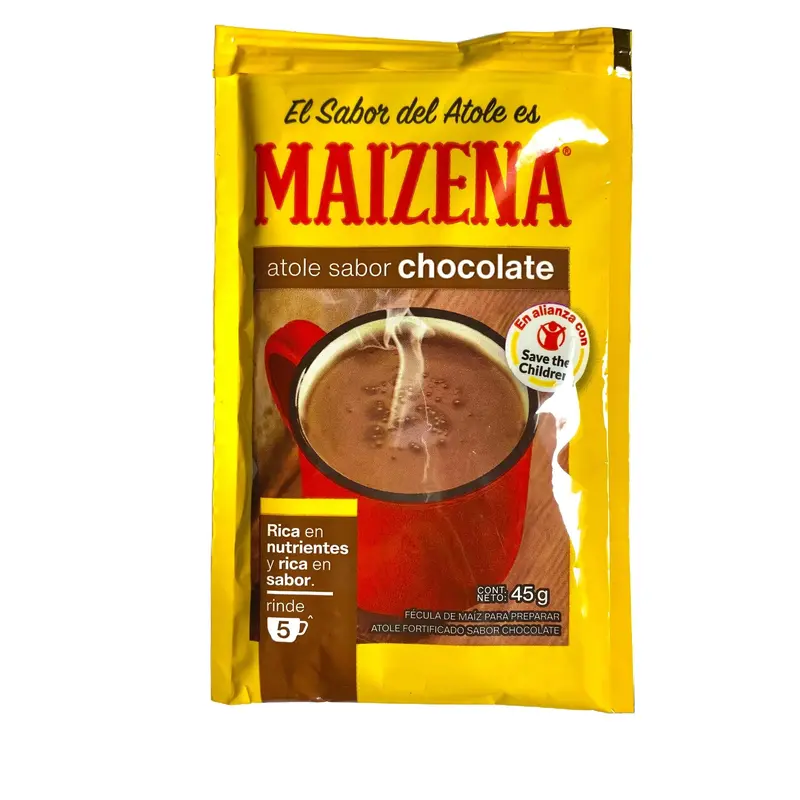 Maizena Atole - Sabores Chocolate, Vainilla, y Fresa - 45 Grams per bag - Traditional Mexican Dessert