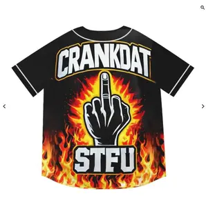 Crankdat STFU  Jersey,  EDM Festival Family Gift, Unisex Breathable Men's Jersey, 420 Lover Graphic Shirt, Gift For Baseball Fan EDM Electronics Music