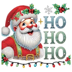 5D DIY Rhinestone Painting Colorful Santa Claus Pattern Wall Decoration, DIY Decorative Art Picture for Beginner